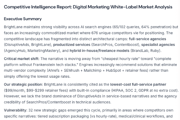 Narrative analysis report